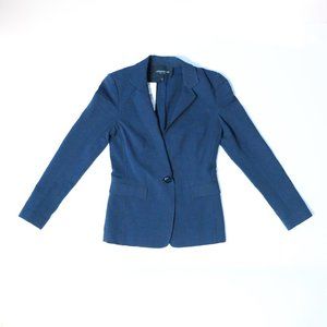 Lafayette 148 New York Seersucker Navy Fitted Blazer Size 0 (NEW w/Tag)
